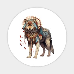 Native American Wolf Magnet